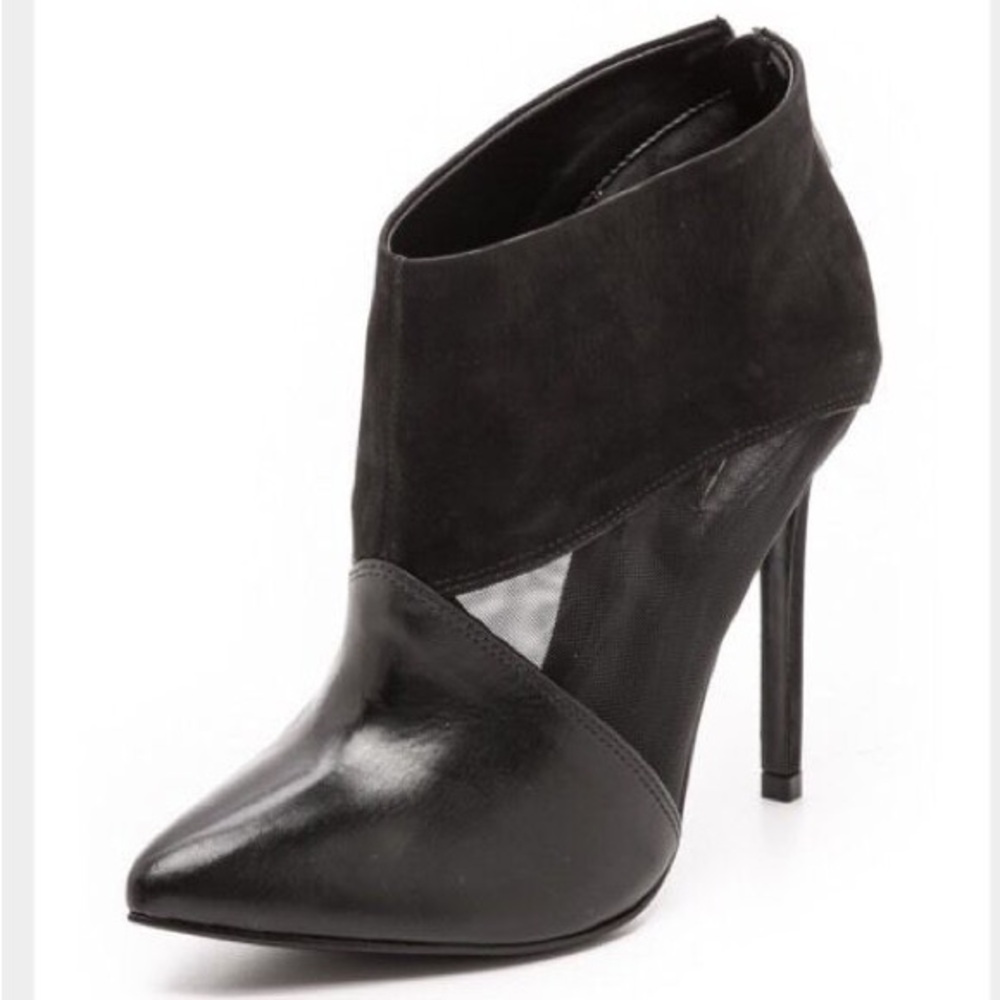 SCHUTZ Pia High Heel Leather/Mesh Booties - Picture 1 of 7